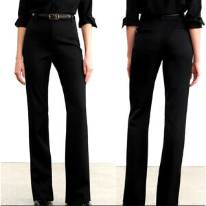 Nili Lotan 10 Virgin Wool $750 Straight Leg Corette Pants High Rise Black NWT!